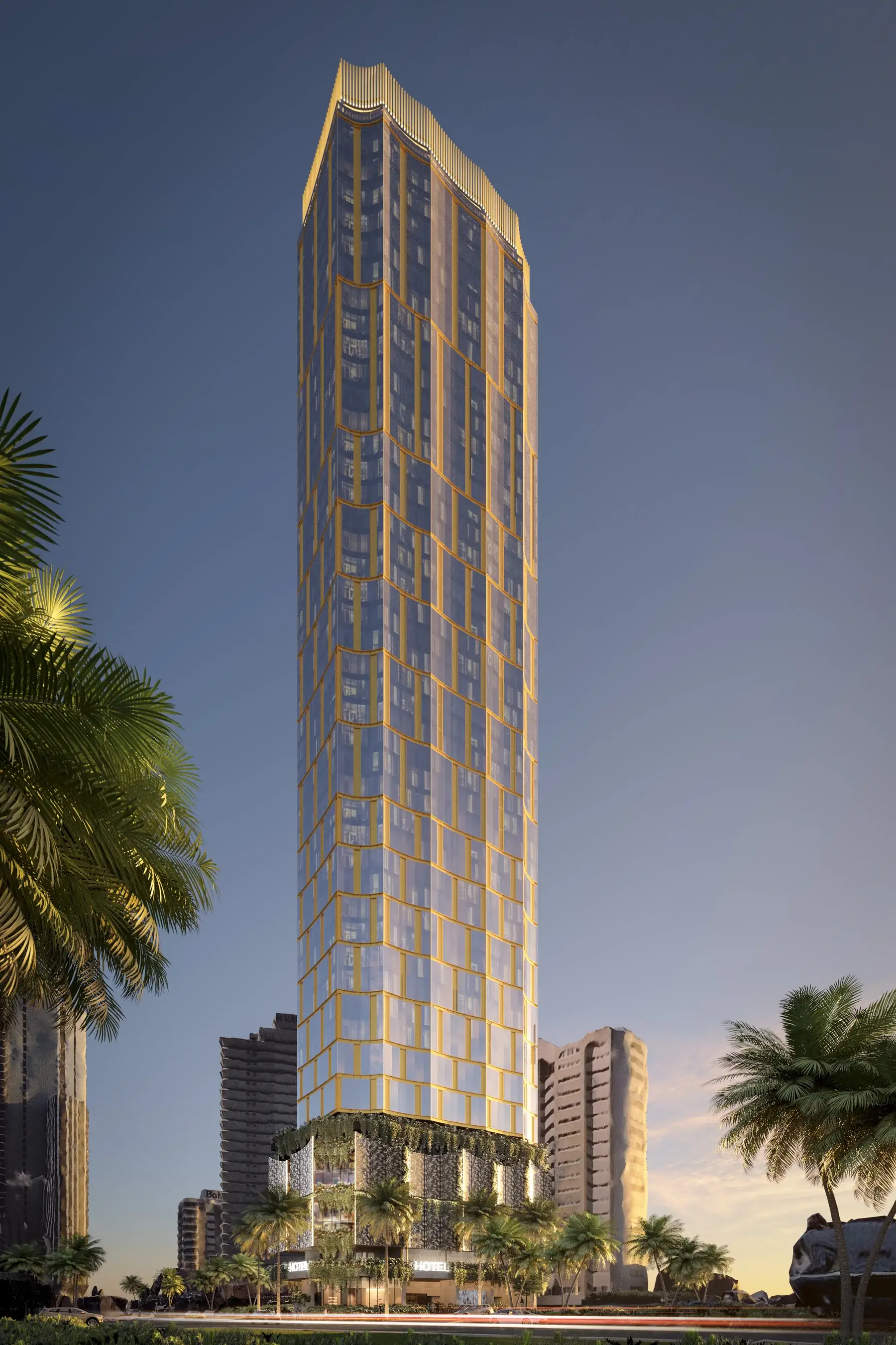 Artist impression of the tower crown at 3321 Surfers Paradise Boulevard